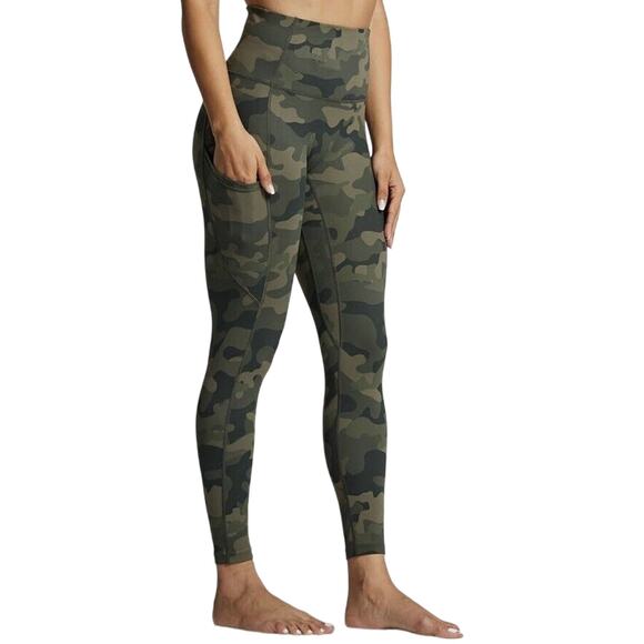 Amazon Pants - Amazon ZUTY Womens Leggings Large Green Camo High Waist Yoga Ankle Pocket Pilate
